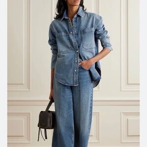 Anine Bing Dante Oversized Denim Shirt Size XS